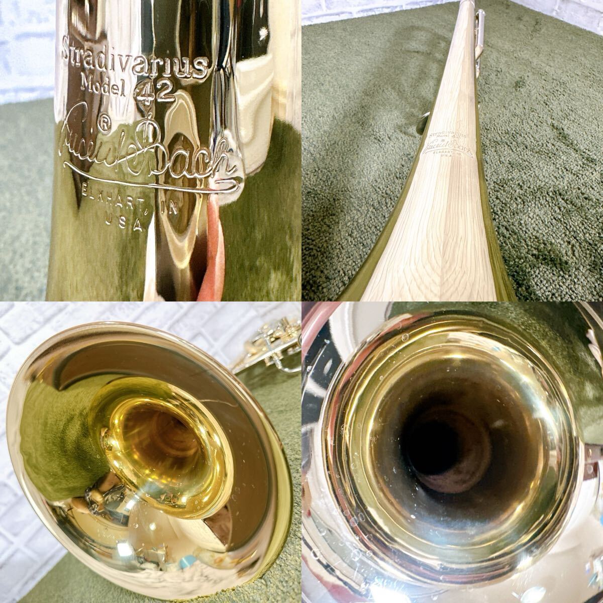 美品 希少 Bach Stradivarius 42B テナーバストロンボーン エルクハート ニッケルスライド バック _画像9
