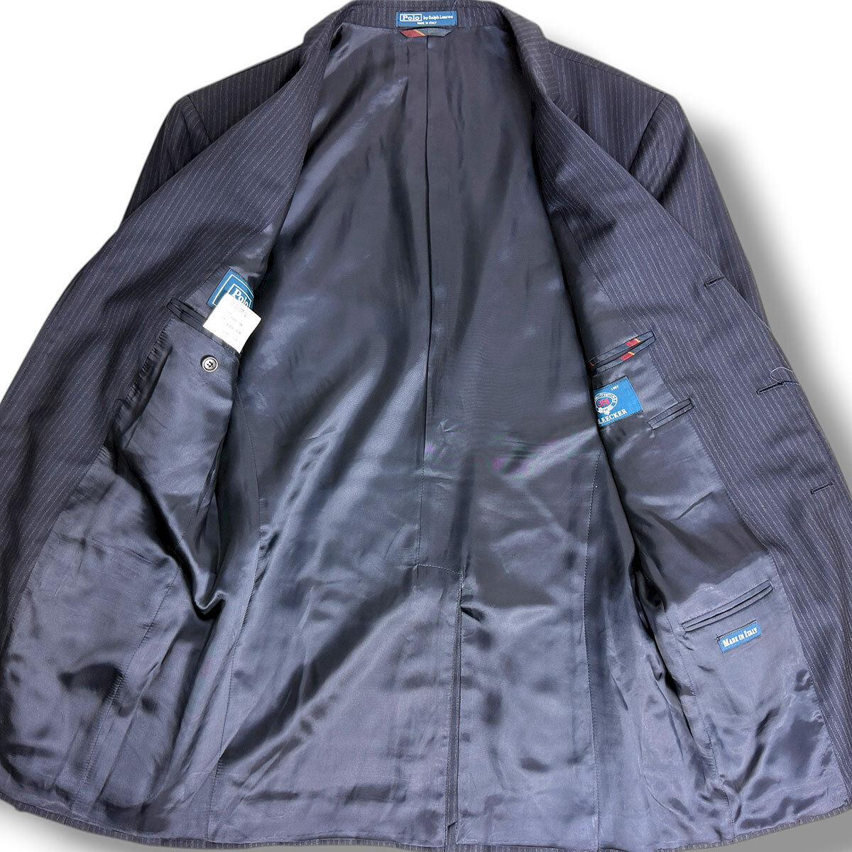 J6415 新品 ポロラルフローレン 381 BLEECKER イタリア製 ストライプスーツ ネイビー 52/42 POLO RALPH LAUREN_画像4