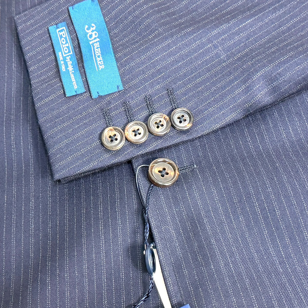 J6415 新品 ポロラルフローレン 381 BLEECKER イタリア製 ストライプスーツ ネイビー 52/42 POLO RALPH LAUREN_画像5