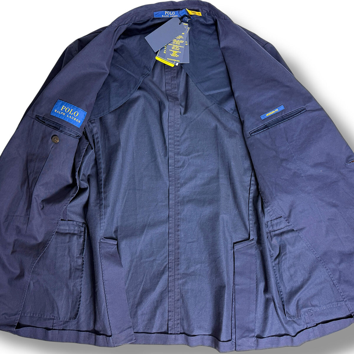 J6403 新品 ポロラルフローレン アンコンストラクテッド モダンテーラードジャケット ネイビー 40R POLO RALPH LAUREN_画像4