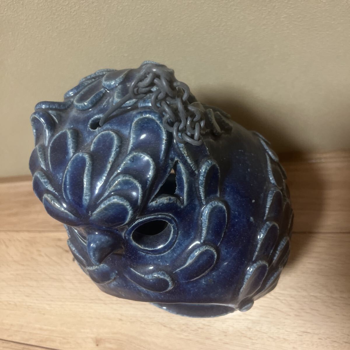 フクロウ型キャンドルホルダー　キャンドル付き　陶器　【20251127ms】_画像3