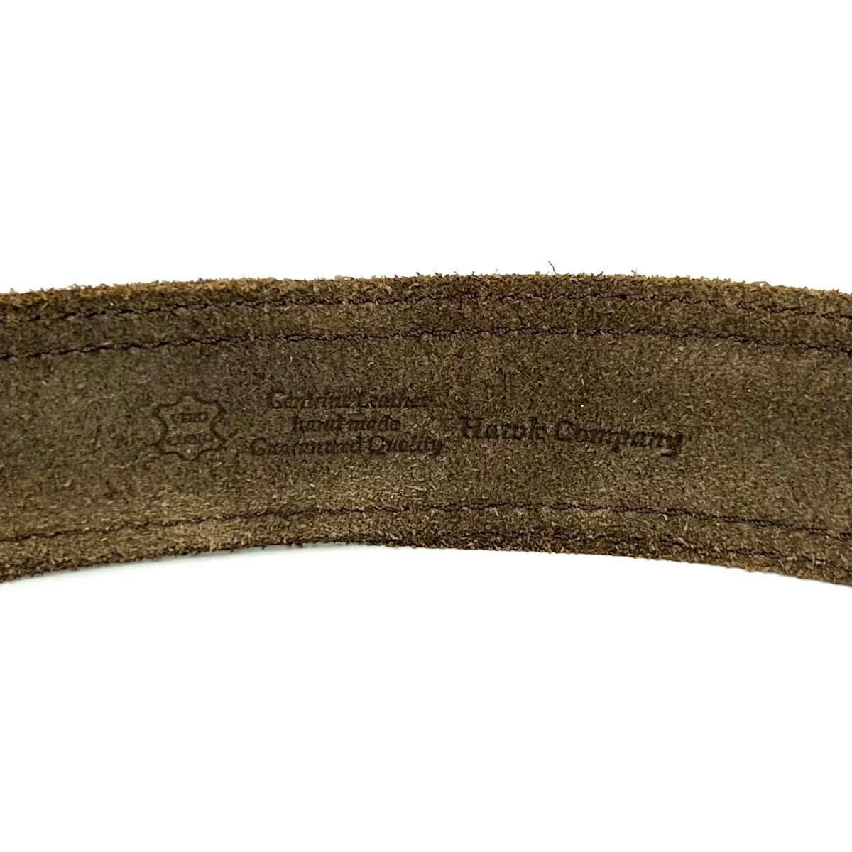 【Hawk Company★送料込み即決価格!!】ホークカンパニー ブラックリンクル×ブラウンスエード ダブルレザー(二重革)本革バイカラーベルト_画像7