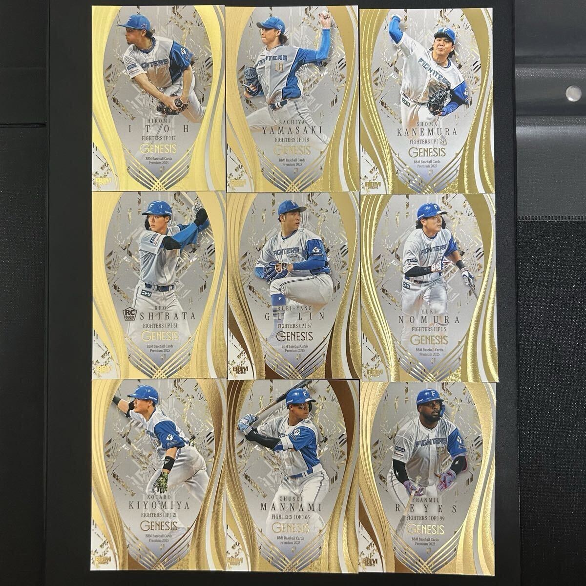 BBM 2025 GENESIS 北海道日本ハムファイターズ レギュラーカード チームコンプ 9枚セット_画像1