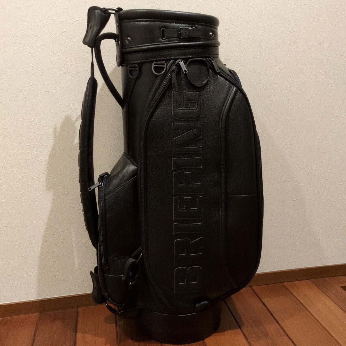 1円 スタート 最終出品 美品 希少 高級 定価25万 防水 レザー BRIEFING CR-11 キャディバッグ BRG221D07_画像3
