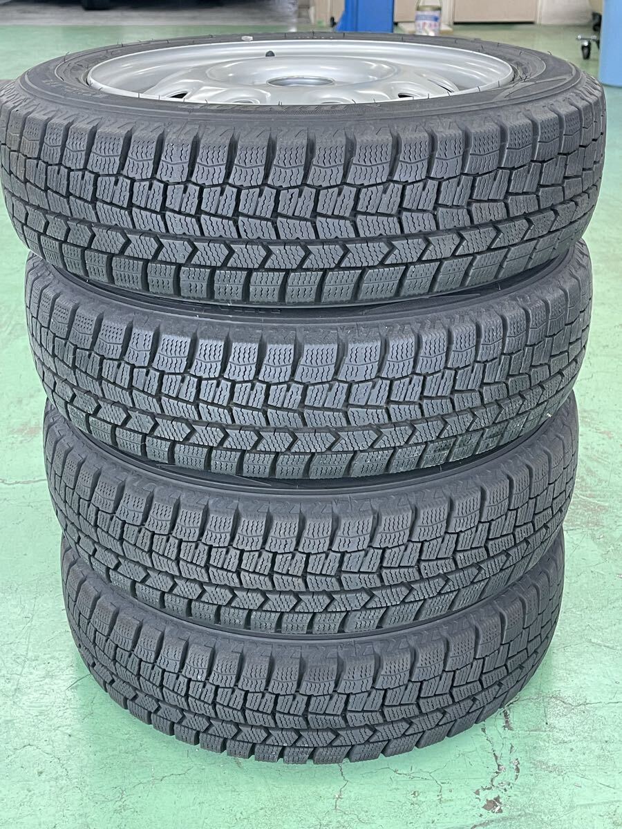 ダンロップ WINTERMAXX WM02 バリ山　155/65R14 中古　テッチン付き(14インチ　4.5j)_画像1