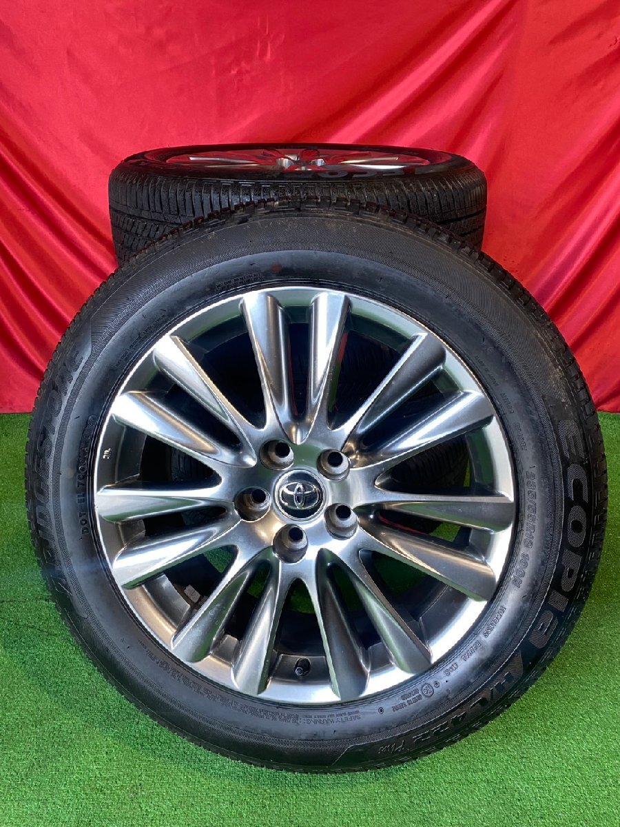 【バリ溝・美品・新古車外し・走行300km】ハリアー 60系 純正 18インチ 7.5J PCD114.3 5穴 ET45 ブリヂストン エコピア 235/55R18_画像1