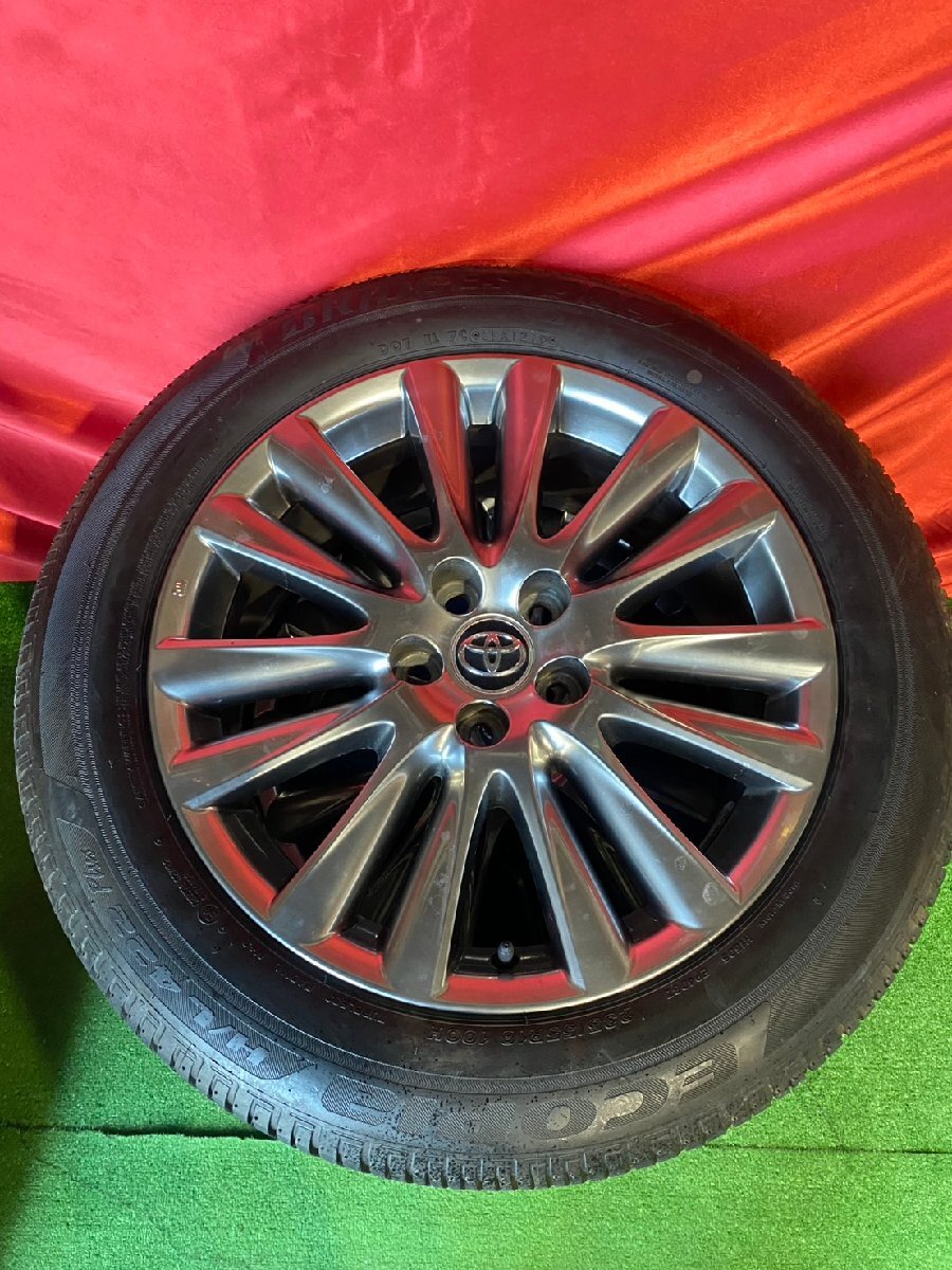 【バリ溝・美品・新古車外し・走行300km】ハリアー 60系 純正 18インチ 7.5J PCD114.3 5穴 ET45 ブリヂストン エコピア 235/55R18_画像2
