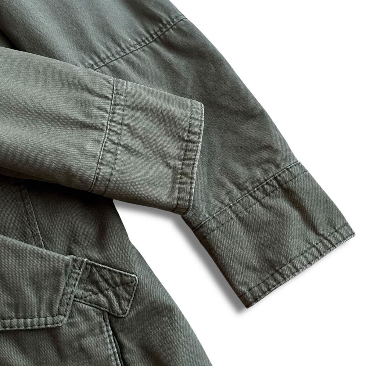 極美品/Lサイズ●HUGO BOSS ヒューゴボス 2way ミリタリー モッズコート ロングコート 中綿 ボアライナー 極暖 ファー 48 カーキ ロゴ金具_画像5