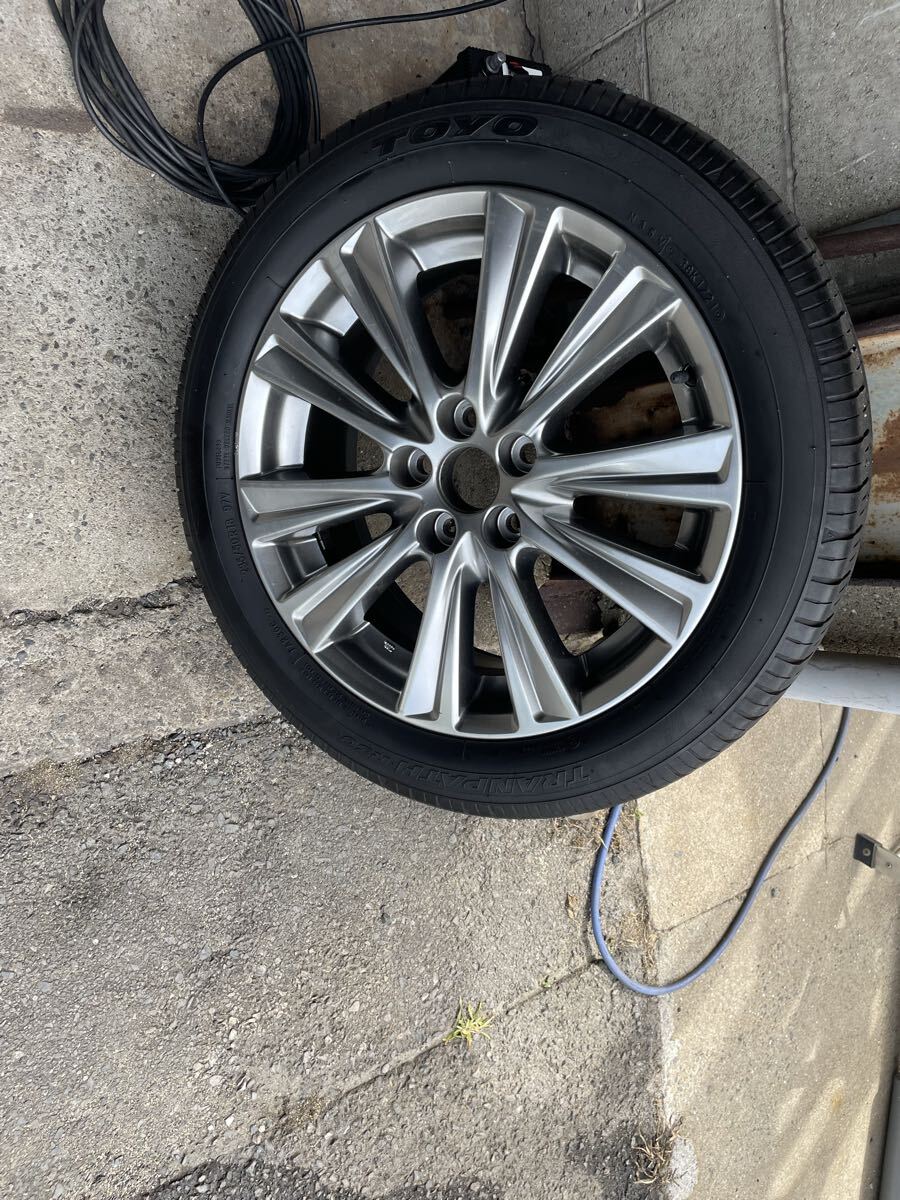 30アルファード ヴェルファイア 純正 18インチ アルミホイール ハイグロス 235/50R18 タイヤ山あり 1本のみ_画像1