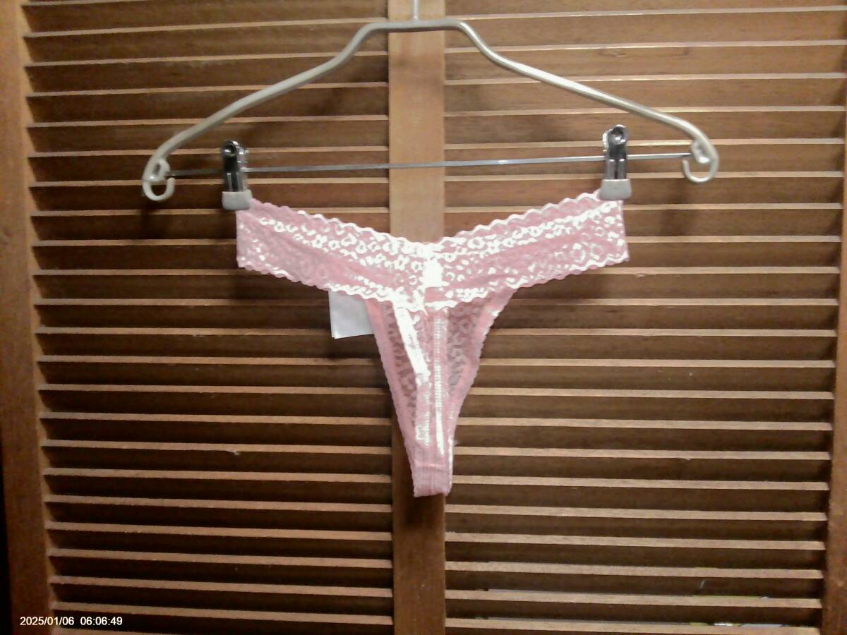 K071　直輸入　セクシーレオパードレースTバック　L　チェリー_画像2