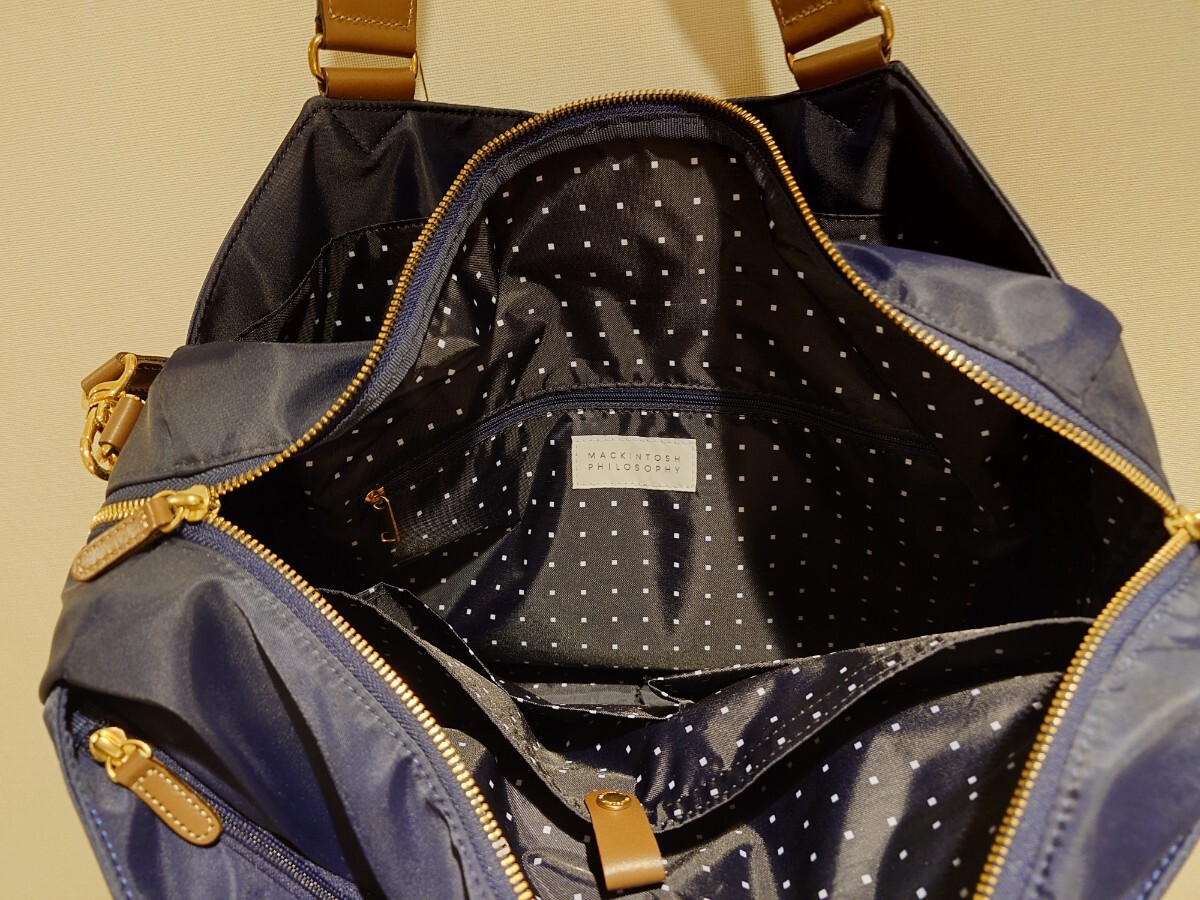 マッキントッシュ フィロソフィー ハンドバッグ ショルダーバッグ ネイビー ナイロン_画像5