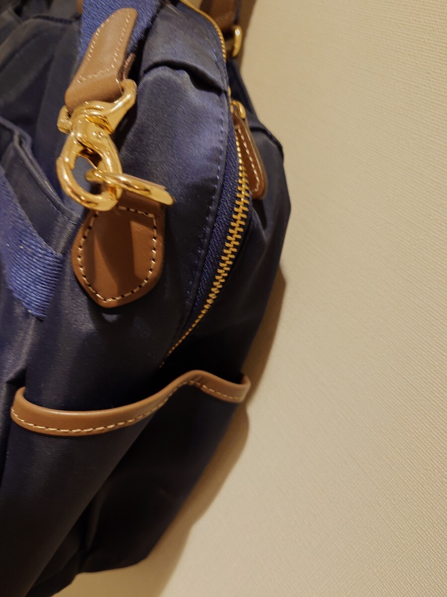 マッキントッシュ フィロソフィー ハンドバッグ ショルダーバッグ ネイビー ナイロン_画像10