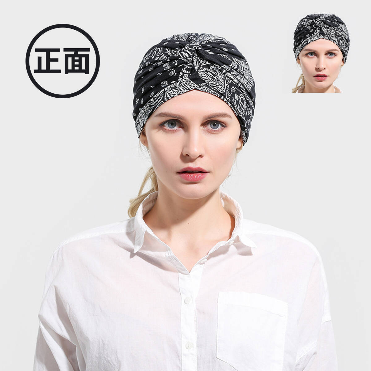 スカーフ バンダナ キャップ ヒップホップバンダナフード 花柄ハンカチ 用サイクリングフード コットンフード ロングテール海賊帽子 ;J816;_画像4