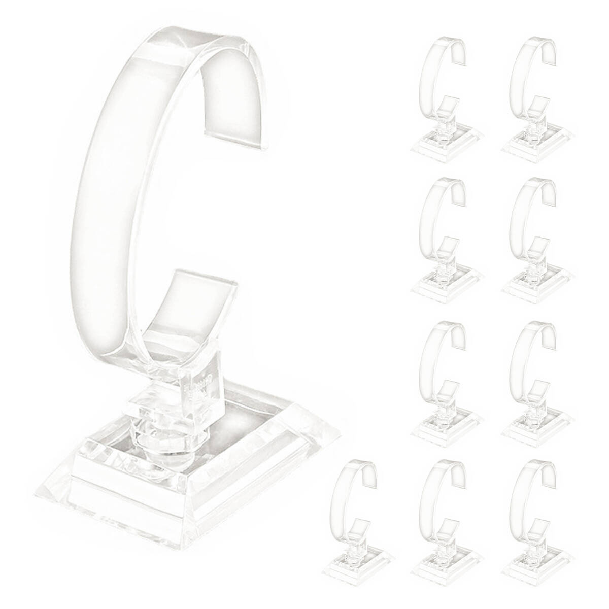 [10 штук входит ] наручные часы подставка дисплей подставка C форма пластиковый наручные часы подставка экспонирование для аксессуары ювелирные изделия подставка прозрачный ;J347;