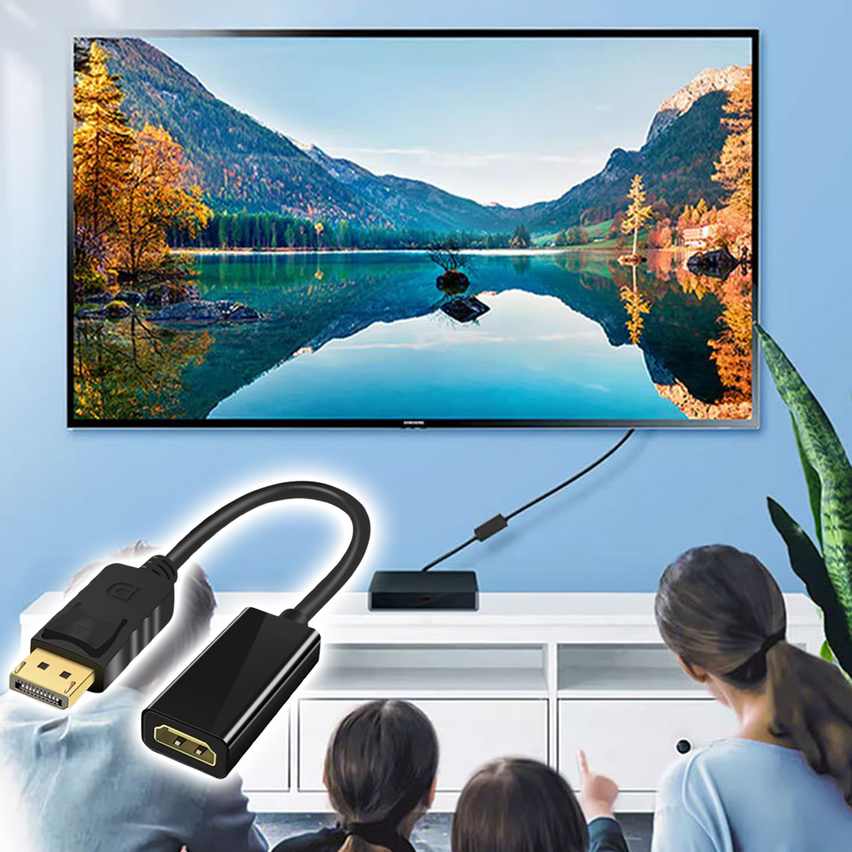 Displayport HDMI 変換アダプター hdmi dp 変換 4K@30Hz 1920×1080p 解像度対応 音声＆映像同期（オスからメス);J5680;_画像7