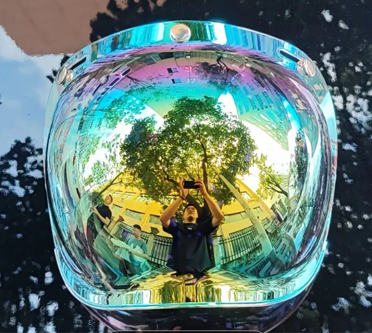 バブルシールド レトロバブルミラー バイク ヘルメット ジェットヘルメット_画像1