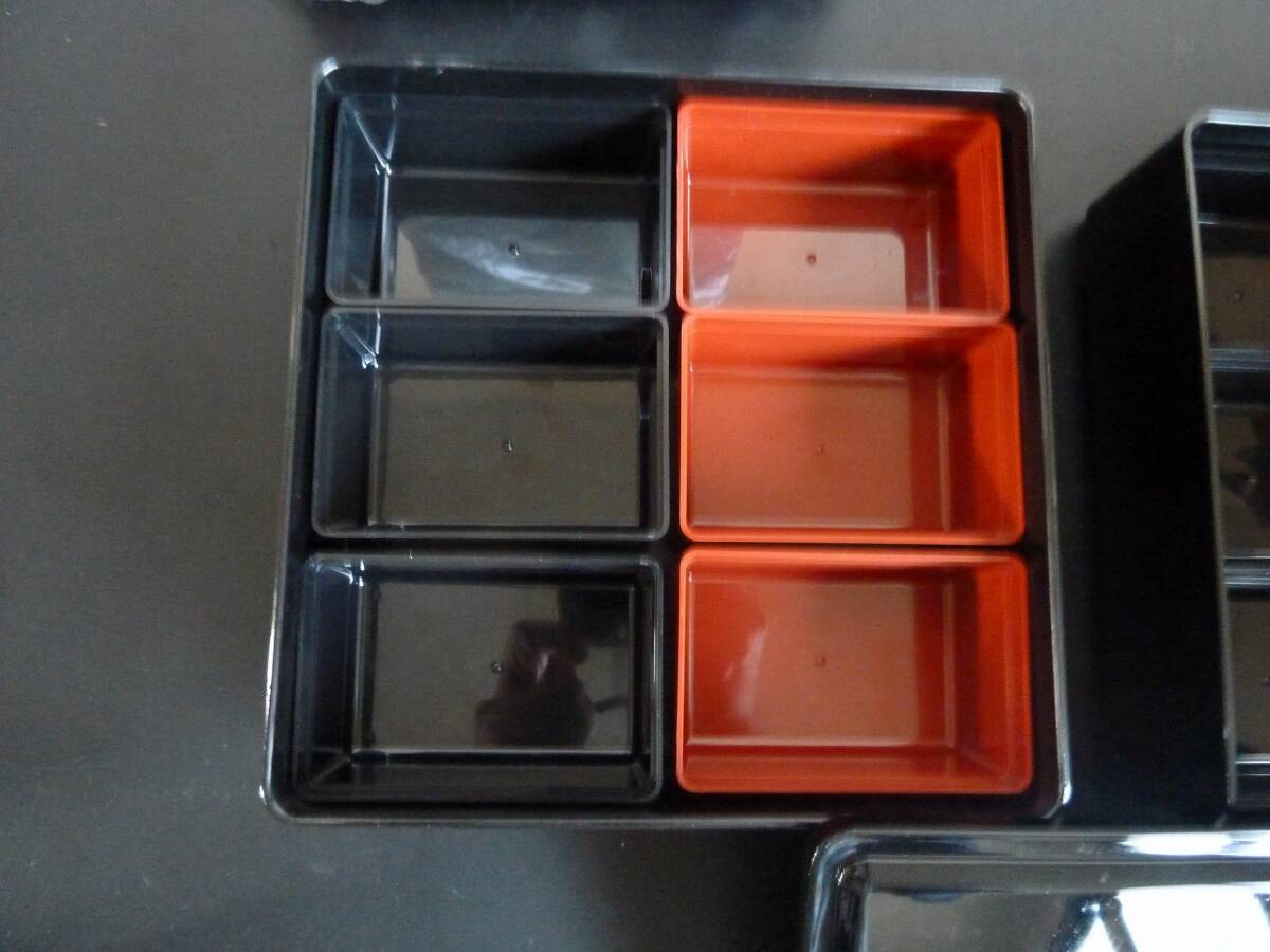 ★☆未使用品★仕出し用 おせち2段重箱5点セット・中仕切りあり★プラスチック製☆★_画像7