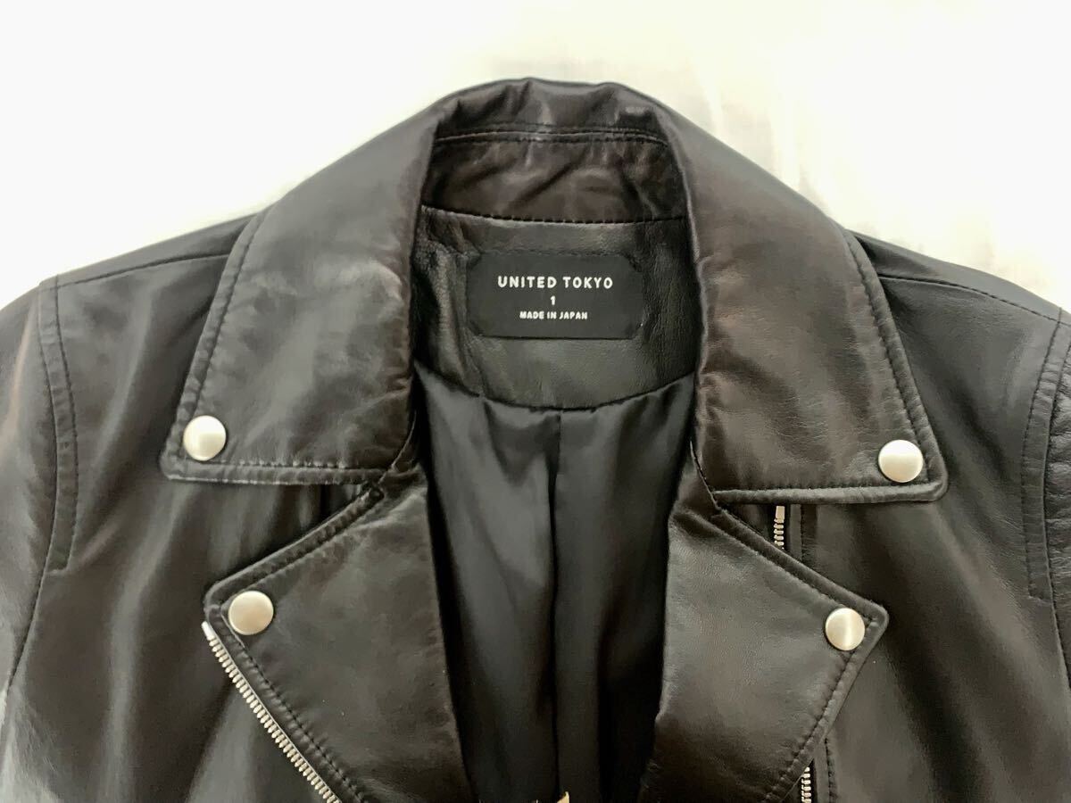 ライダースジャケット 黒 ラムレザー ライダース ブラック ZARA レザージャケット ジャケット 羊革 UNITED TOKYO_画像5