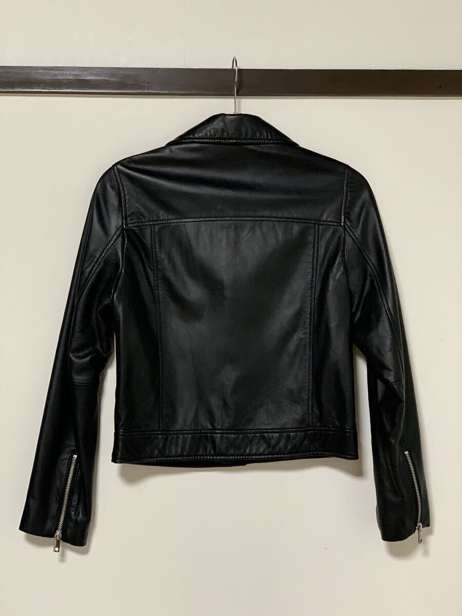 ライダースジャケット 黒 ラムレザー ライダース ブラック ZARA レザージャケット ジャケット 羊革 UNITED TOKYO_画像2