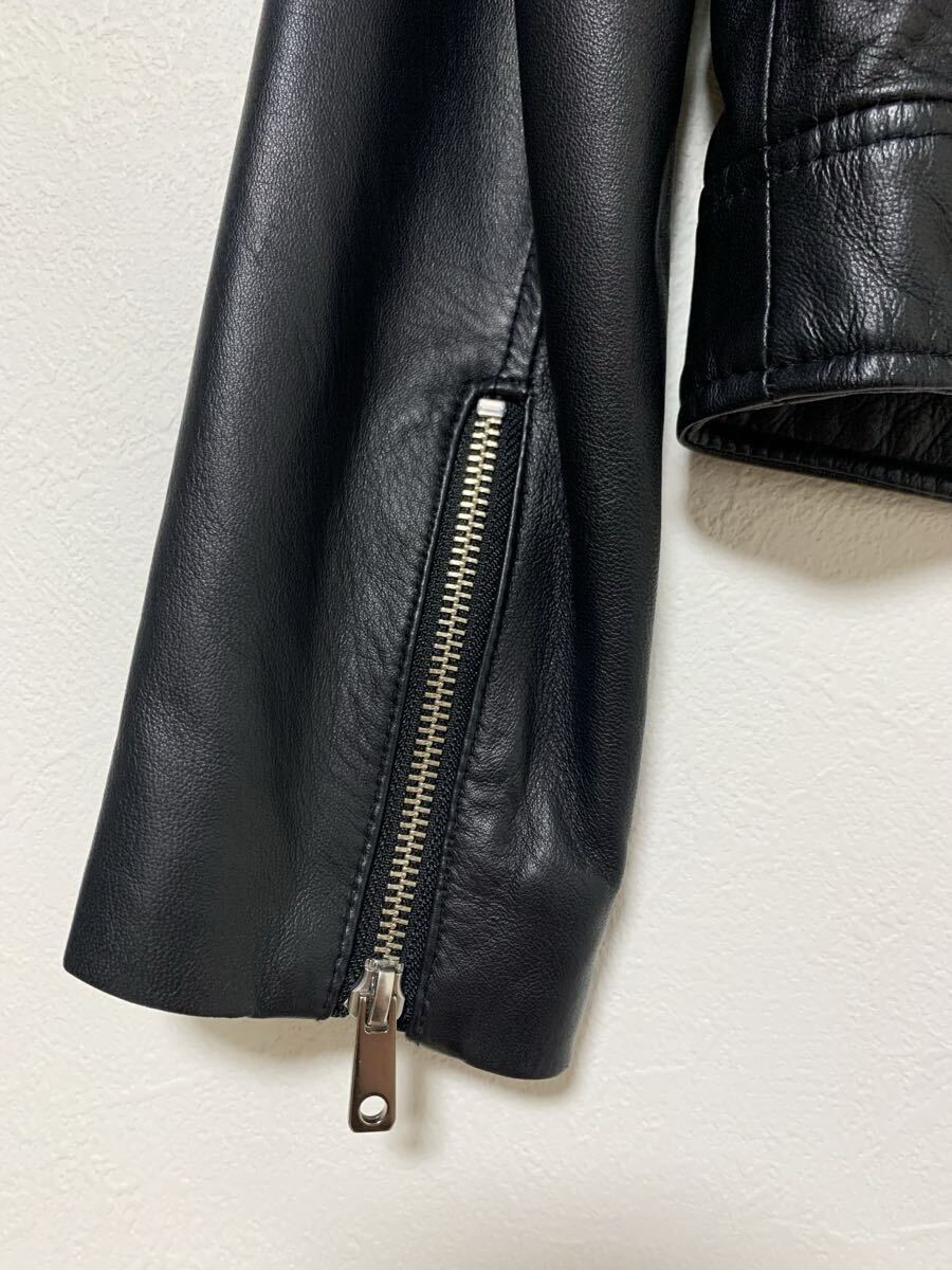ライダースジャケット 黒 ラムレザー ライダース ブラック ZARA レザージャケット ジャケット 羊革 UNITED TOKYO_画像4