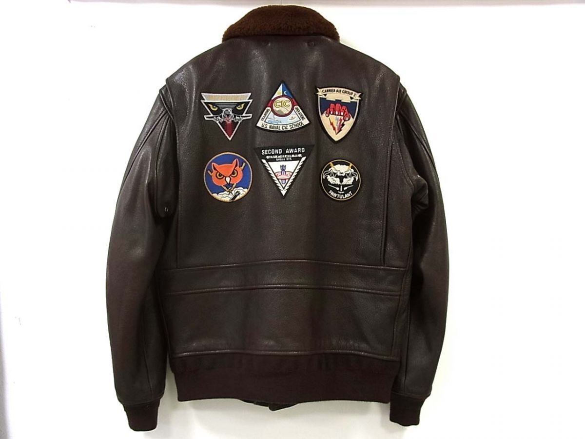 美品◆AVIREX アヴィレックス G-1 ゴートレザー フライトジャケット 襟ムートンボア 山羊革 2XLサイズ メンズ_画像2