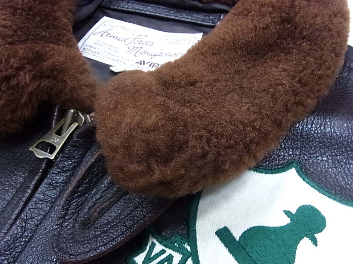 美品◆AVIREX アヴィレックス G-1 ゴートレザー フライトジャケット 襟ムートンボア 山羊革 2XLサイズ メンズ_画像5