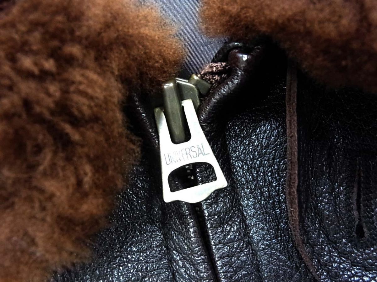 美品◆AVIREX アヴィレックス G-1 ゴートレザー フライトジャケット 襟ムートンボア 山羊革 2XLサイズ メンズ_画像6