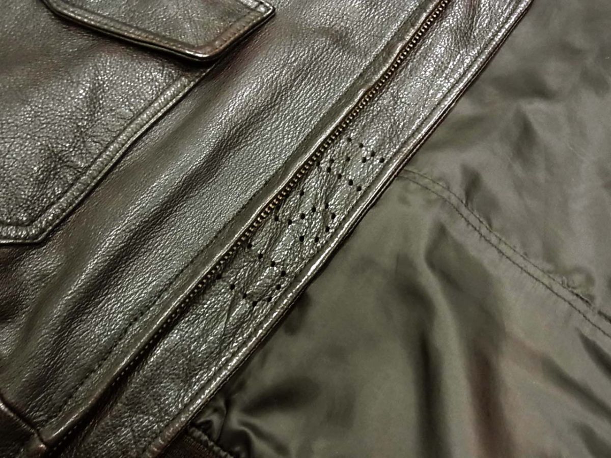 美品◆AVIREX アヴィレックス G-1 ゴートレザー フライトジャケット 襟ムートンボア 山羊革 2XLサイズ メンズ_画像7