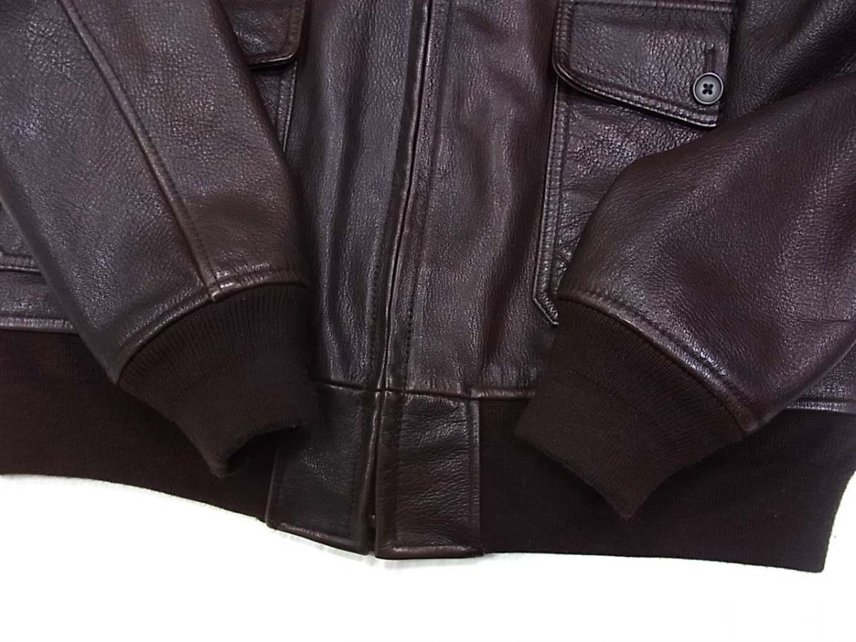 美品◆AVIREX アヴィレックス G-1 ゴートレザー フライトジャケット 襟ムートンボア 山羊革 2XLサイズ メンズ_画像8