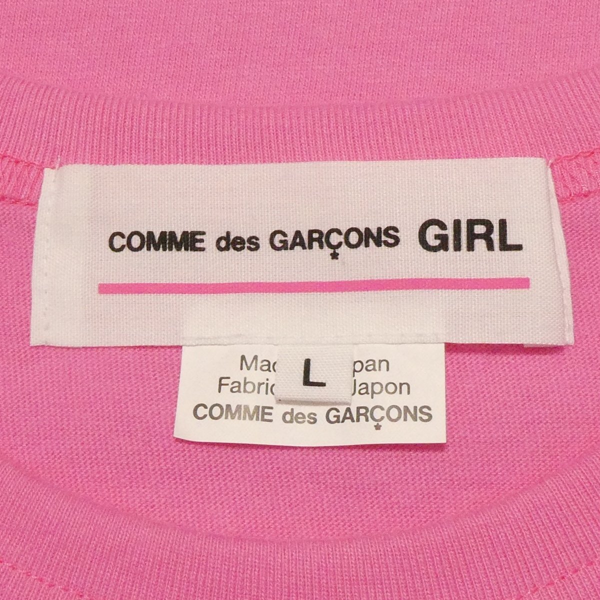 コムデギャルソン ガール ワンピース ピンク L 長袖カットソー NY-T303 Comme Des Garcons GIRL x PLAY 春 秋 美品/ネコポスOK◆T11_画像5