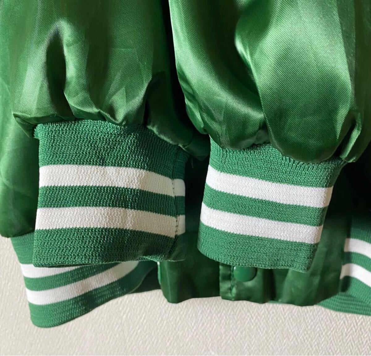 90s chalk line USA celtics NBA スタジャン vintage チーム グリーン L_画像6