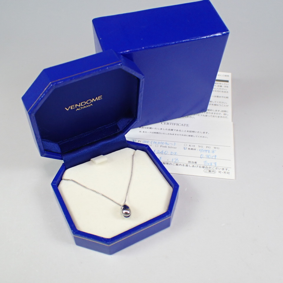  Vendome Aoyama Pt900/Pt850 бриллиант подвеска колье с гарантией б/у 