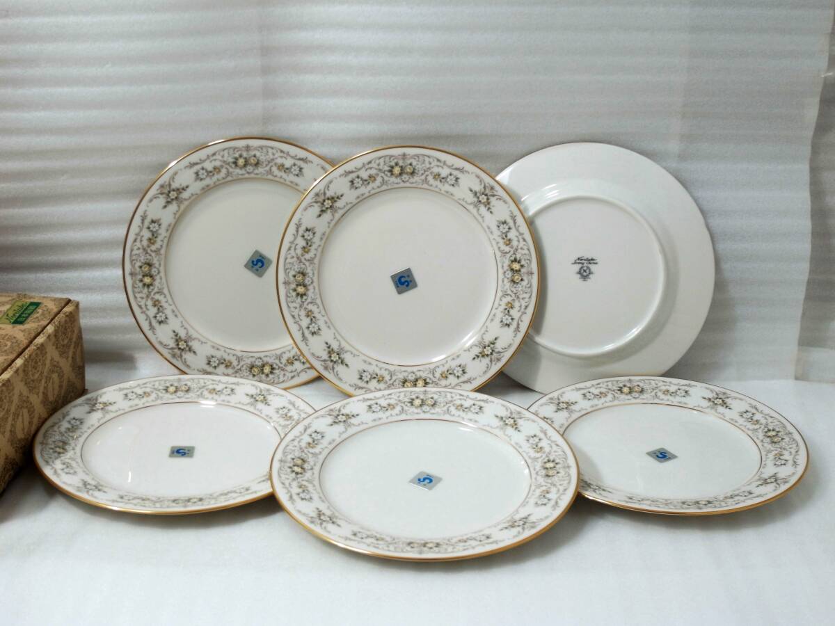 8★ノリタケ アイボリーチャイナ 23センチ ディナートレー6客 栞 オリジナル箱 未使用品_画像2