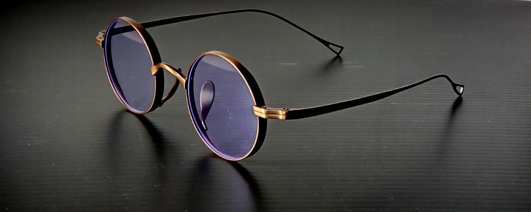 Round Spin Titanium チタン 丸メガネ ブロンズゴールド 01_画像3