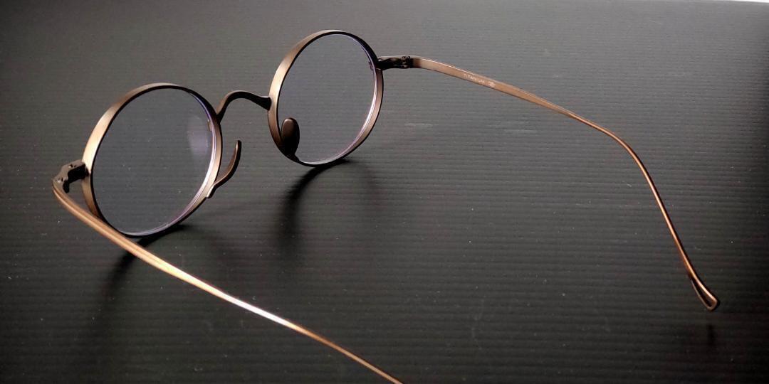 Round Spin Titanium チタン 丸メガネ ブロンズゴールド 01_画像4