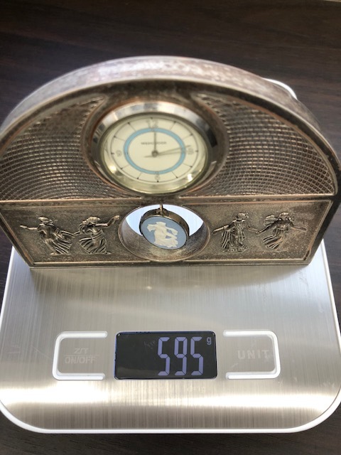 ☆WEDGWOOD 電池交換済 可動品 ウェッジウッド 時計 ジャスパー アンティーク 置時計 ☆_画像10