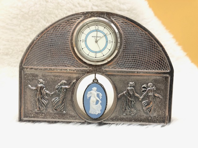 ☆WEDGWOOD 電池交換済 可動品 ウェッジウッド 時計 ジャスパー アンティーク 置時計 ☆_画像1
