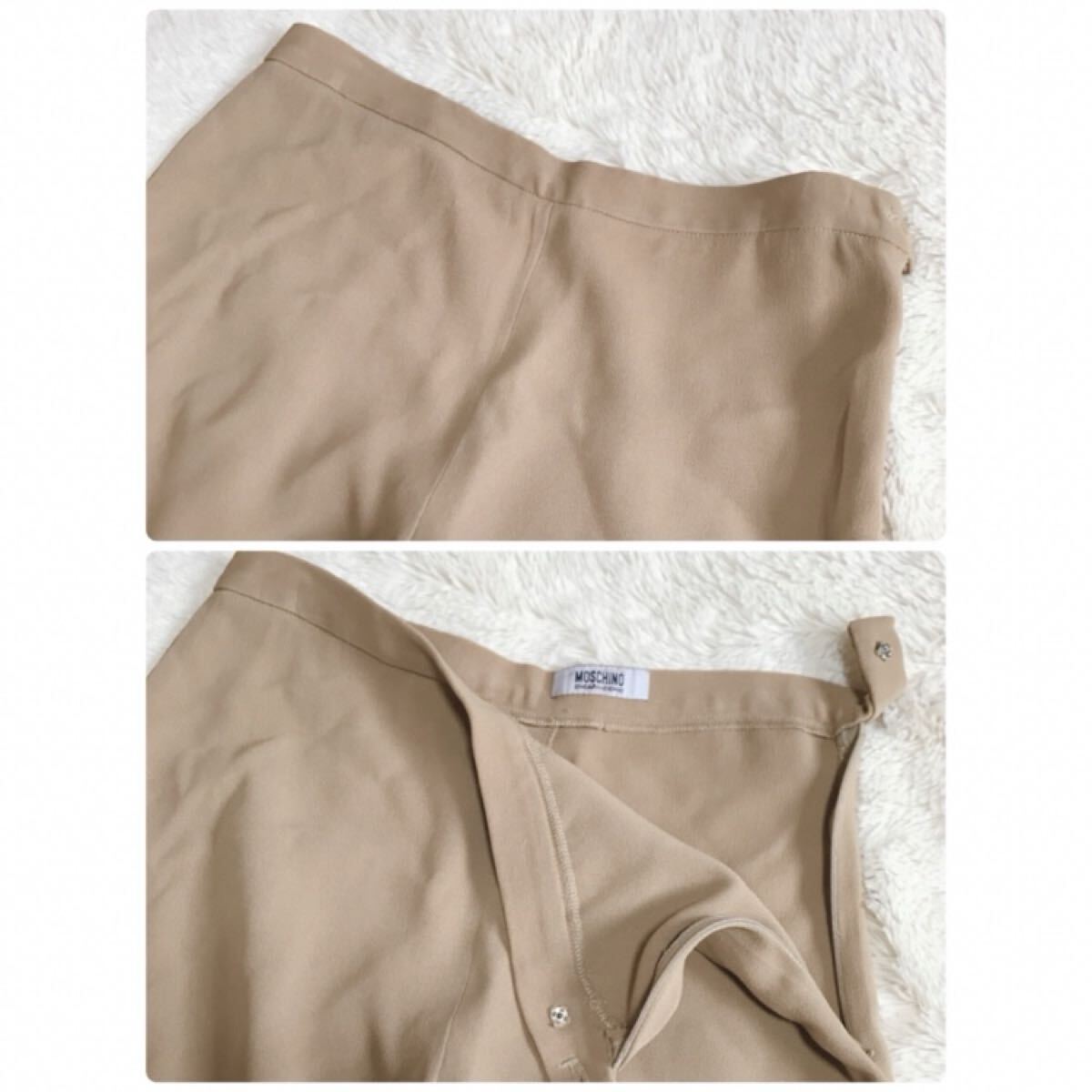 美品 MOSCHINO フリル セットアップ ジャケット スカート 薄手 L モスキーノ_画像9