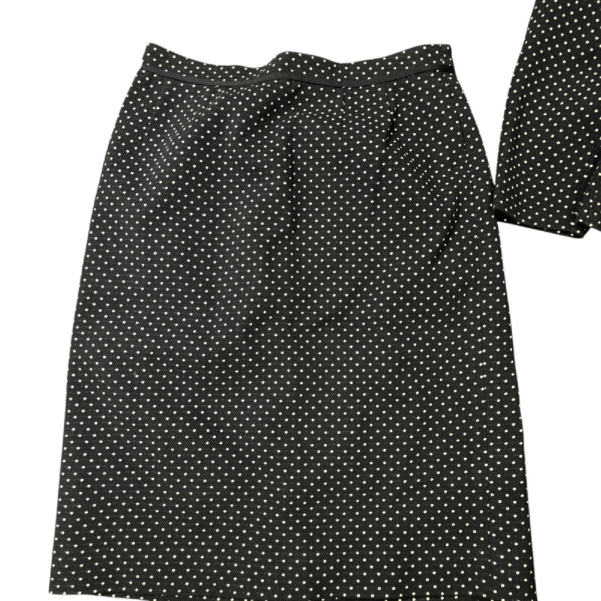 美品 ネミカ レリアン NEMICA LEILIAN バックリボンが可愛い セットアップ スカート 13号、XL ネイビー レディース 中古 S5N292_画像7