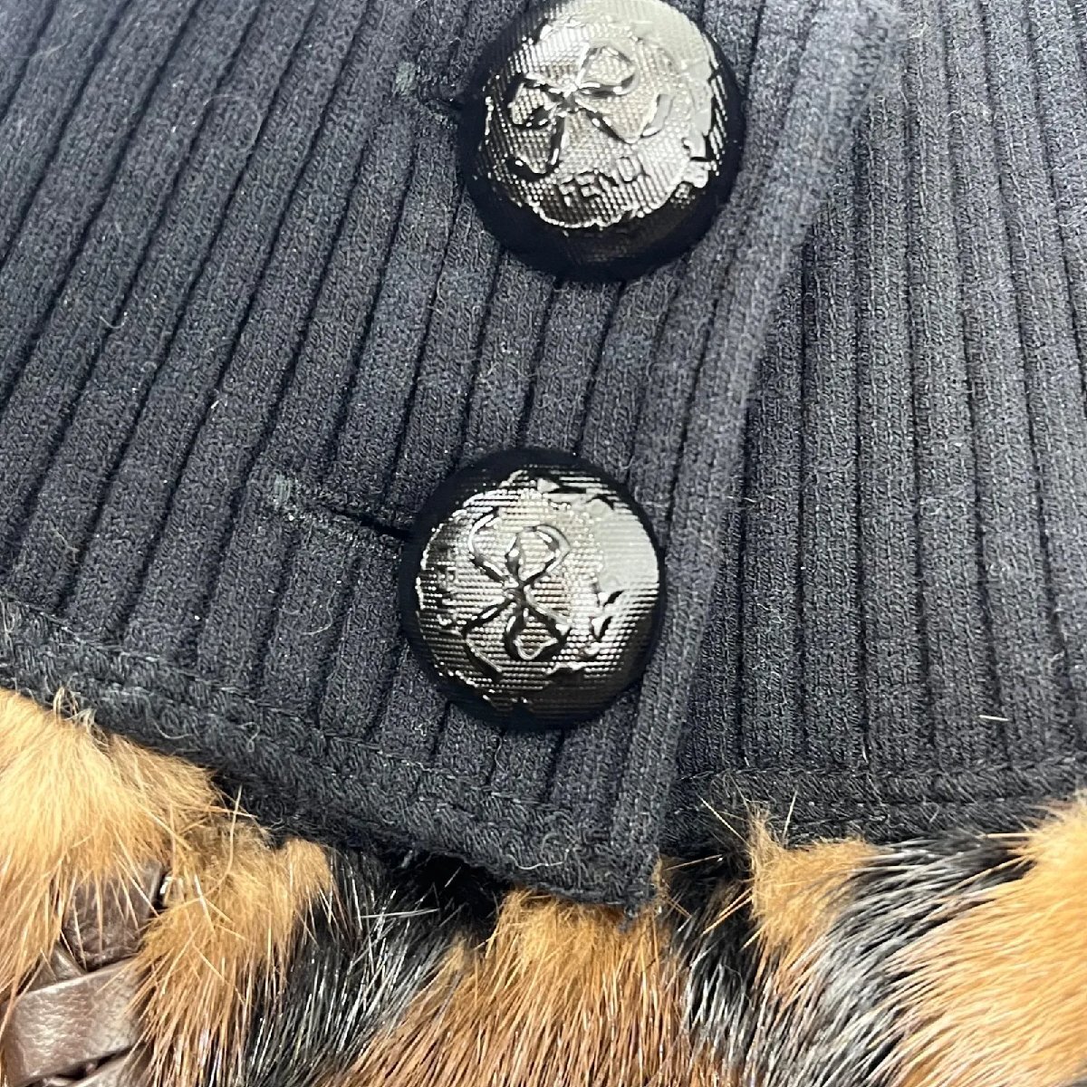  прекрасный товар Fendi FENDI передняя сторона норка Zucca рисунок блузон жакет джемпер 36, S женский S5Q725