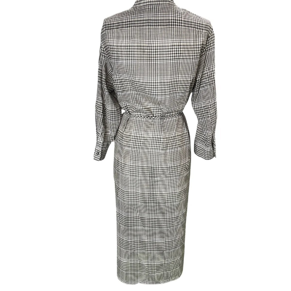 極美品 セオリー theory 薄手ウール混 チェック柄 ロング ワンピース S、7号 S5N084_画像5