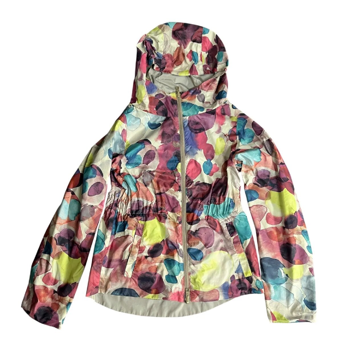 ◆HERNO ヘルノ ジャンパー ブルゾン 長袖 リバーシブル ベージュ 水彩柄 キッズ10A 130 S5T107_画像2