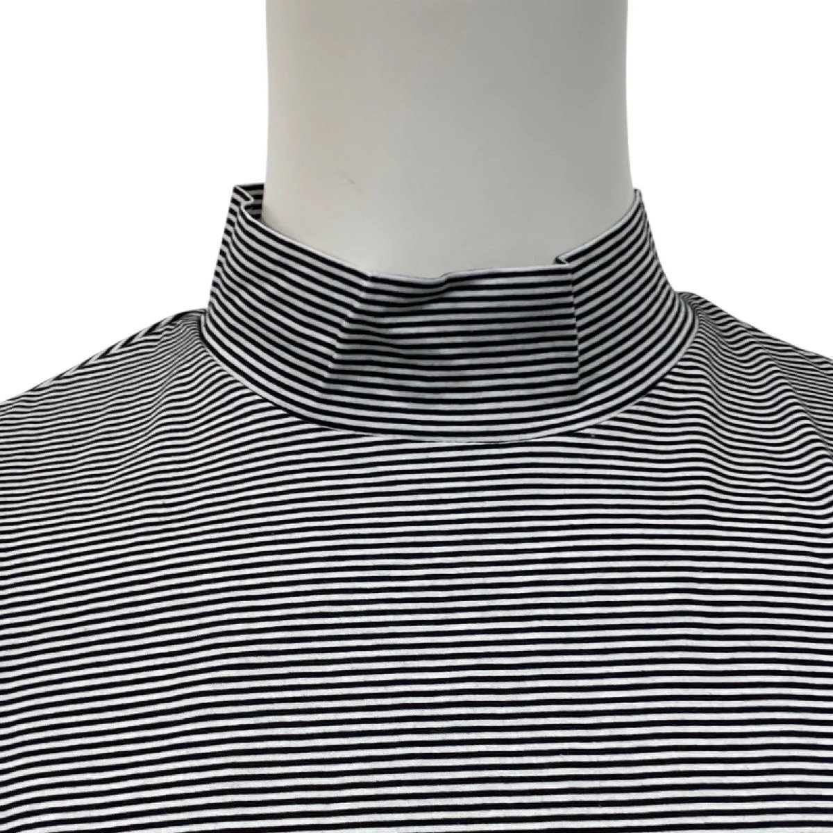 未使用 ティアラ TIARA カットソー 長袖 ボーダー コットン100% 白×黒 S、7号 レディース S5U047_画像2