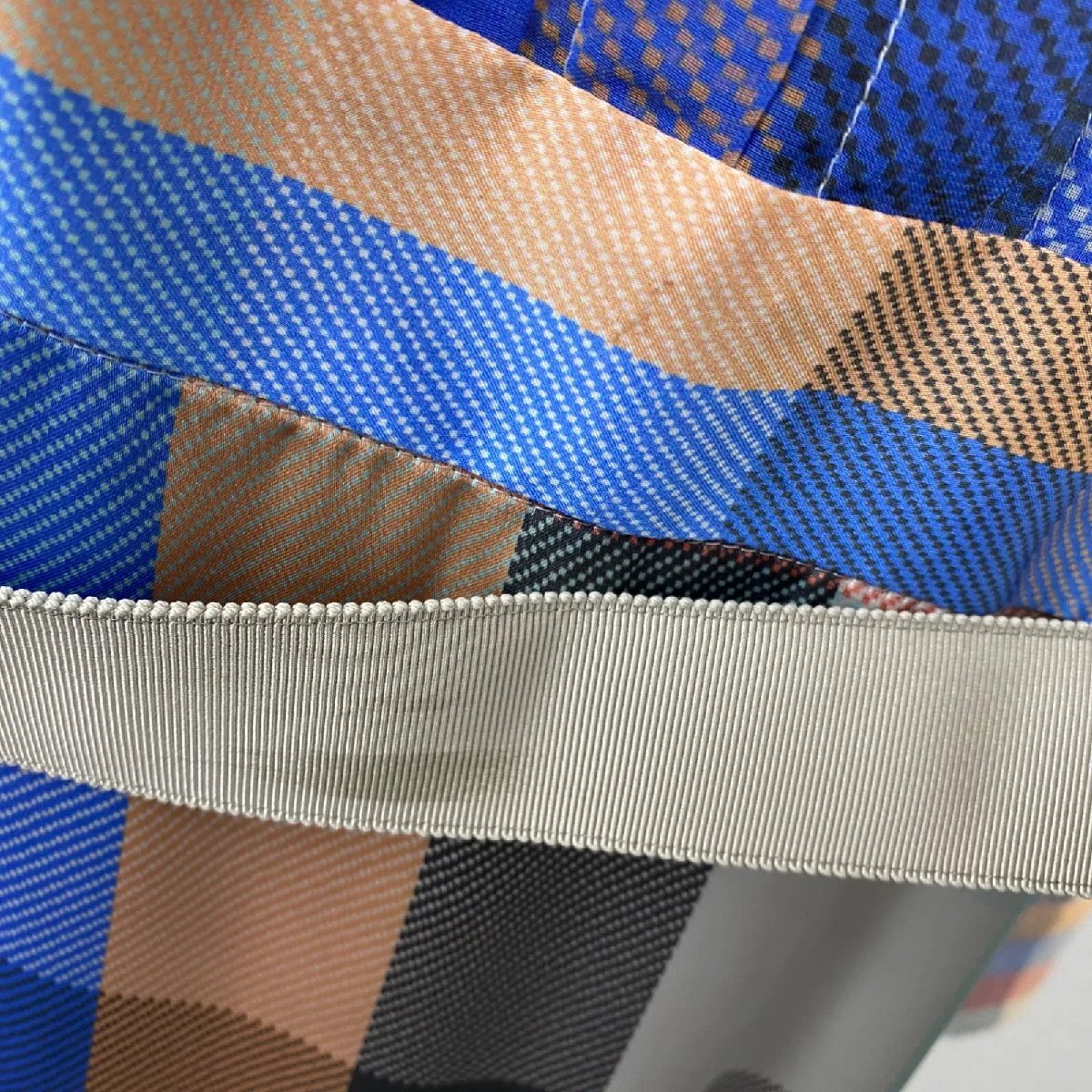 サカイ sacai アシンメトリー プレイド シャツ ドレス マキシ丈 コットン 3、L、11号 レディース S5U169_画像9