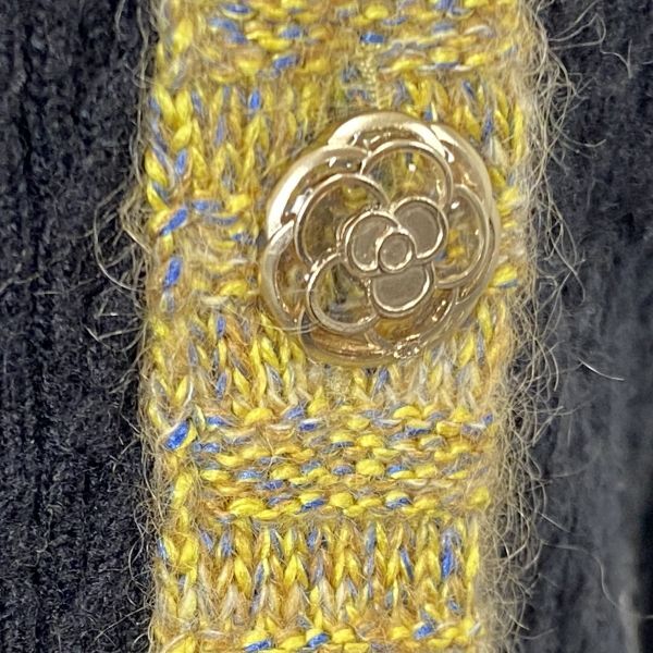 ● シャネル CHANEL ニットワンピース 15A ヴィンテージ マトラッセ柄 黒 金色 シルク カシミア モヘア 34 XS 5号 レディース S5W034_画像7