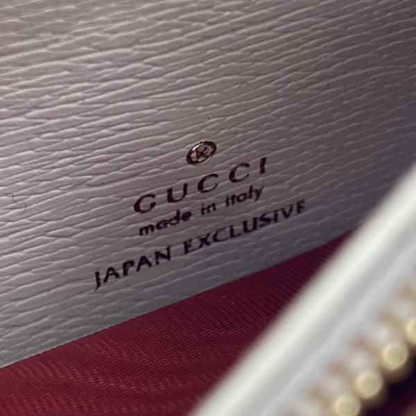 ●美品 グッチ GUCCI ヒグチユウコ チェーンウォレット 長財布 グッチ並木限定 ベージュ レザー レディース 5D968_画像8