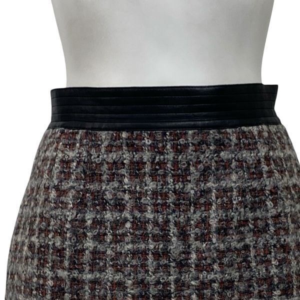 * Fendi FENDI твид юбка тугой колени длина серый серия шерсть альпака 40 S 7 номер женский S5V360