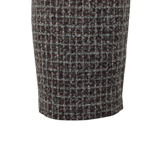 * Fendi FENDI твид юбка тугой колени длина серый серия шерсть альпака 40 S 7 номер женский S5V360