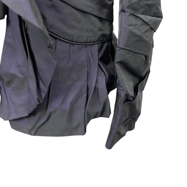 エスカーダ ESCADA ブルゾン フリル 重ね着デザイン パープル 黒 42 L～XL レディース S5V367_画像3