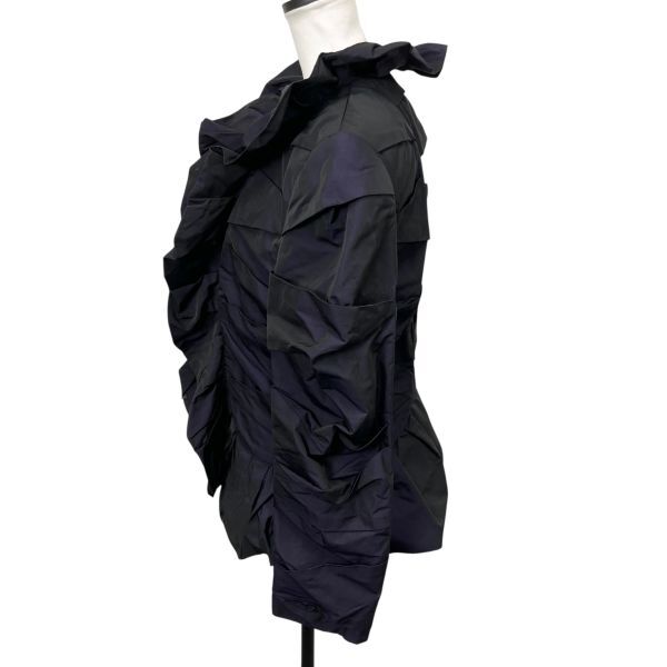 エスカーダ ESCADA ブルゾン フリル 重ね着デザイン パープル 黒 42 L～XL レディース S5V367_画像4